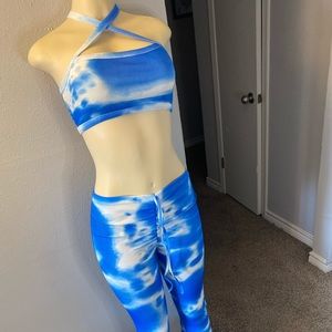 6/7 sky blue design two piece set